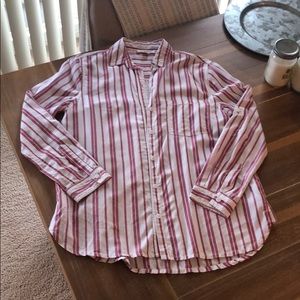 Striped button down long sleeve top shirt like new